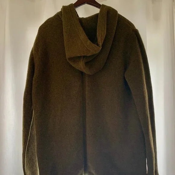 NWT RICK OWENS FW 18 Sisyphus Zip Up "Dirty Green" Hooded Sweater Wool Gorgeous - Picture 7 of 15